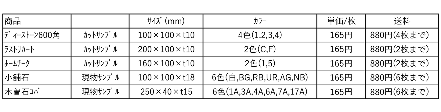 【サンプル1枚当り】ホームチーク 1000×160角平(最大2枚まで)